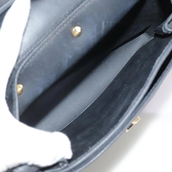 Christian Dior Honeycomb Canvas Shoulder Bag PVC Leather Black Gold Auth 109067 - Picture 11 of 16